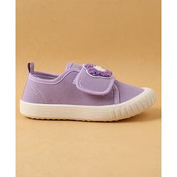 Cute Walk by Babyhug Casual Shoes with Floral Applique & Velcro Closure - Dark Pink