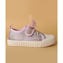 Cute Walk by Babyhug Casual Shoes with Velcro Closure Butterfly Applique- Pink
