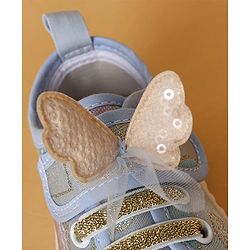 Cute Walk by Babyhug Casual Shoes with Velcro Closure Butterfly Applique- Pink