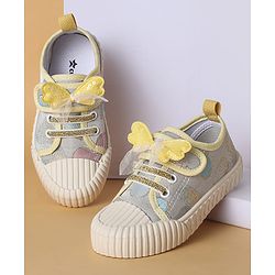 Cute Walk by Babyhug Casual Shoes with Velcro Closure Butterfly Applique- Pink