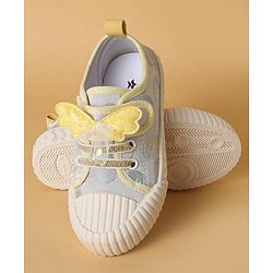 Cute Walk by Babyhug Casual Shoes with Velcro Closure Butterfly Applique- Pink