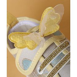 Cute Walk by Babyhug Casual Shoes with Velcro Closure Butterfly Applique- Pink