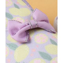 Cute Walk by Babyhug Slip On Casual Shoes with Bow Applique & Lemon Print - Purple