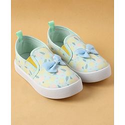 Cute Walk by Babyhug Slip On Casual Shoes with Bow Applique & Lemon Print - Purple