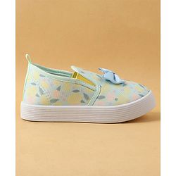 Cute Walk by Babyhug Slip On Casual Shoes with Bow Applique & Lemon Print - Purple