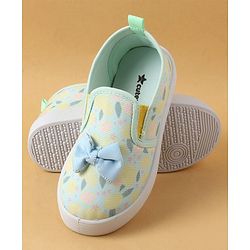 Cute Walk by Babyhug Slip On Casual Shoes with Bow Applique & Lemon Print - Purple