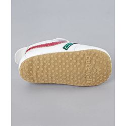 Cute Walk by Babyhug Booties with Velcro Closure & Tape Detailing - White Red & Green