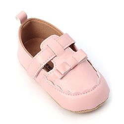 Cute Walk by Babyhug Velcro Closure Booties with Bow Applique -  Pink