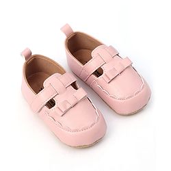 Cute Walk by Babyhug Velcro Closure Booties with Bow Applique -  Pink