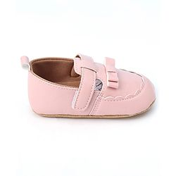 Cute Walk by Babyhug Velcro Closure Booties with Bow Applique -  Pink