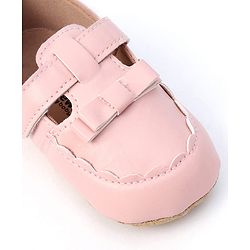 Cute Walk by Babyhug Velcro Closure Booties with Bow Applique -  Pink