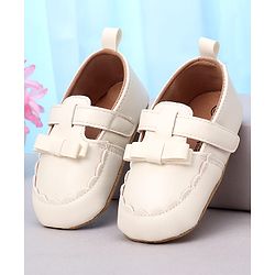 Cute Walk by Babyhug Velcro Closure Booties with Bow Applique -  Pink