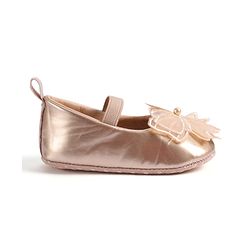 Cute Walk by Babyhug Slip On Booties with Bow Applique - Golden