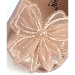 Cute Walk by Babyhug Slip On Booties with Bow Applique - Golden
