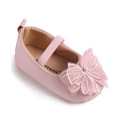Cute Walk by Babyhug Slip On Booties with Bow Applique - Golden