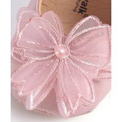 Cute Walk by Babyhug Slip On Booties with Bow Applique - Golden