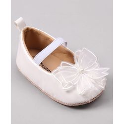 Cute Walk by Babyhug Slip On Booties with Bow Applique - Golden