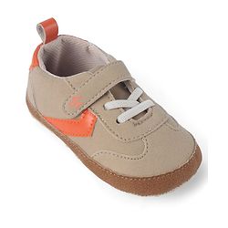 Cute Walk by Babyhug Booties with Velcro Closure & Tape Detailing - Khaki