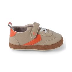 Cute Walk by Babyhug Booties with Velcro Closure & Tape Detailing - Khaki