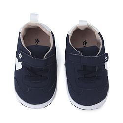 Cute Walk by Babyhug Booties with Velcro Closure & Tape Detailing - Navy Blue