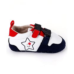 Cute Walk by Babyhug Slip On Booties with Star Print - Navy Blue
