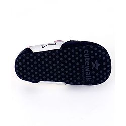 Cute Walk by Babyhug Slip On Booties with Star Print - Navy Blue