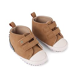 Cute Walk by Babyhug Velcro Closure Booties with Crocodile Applique - Khaki