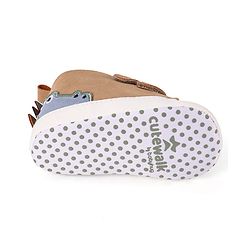 Cute Walk by Babyhug Velcro Closure Booties with Crocodile Applique - Khaki