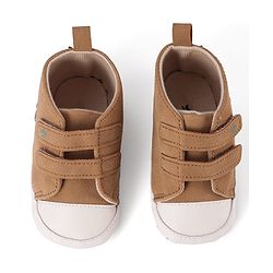 Cute Walk by Babyhug Velcro Closure Booties with Crocodile Applique - Khaki
