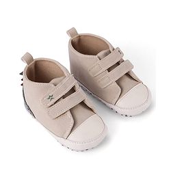 Cute Walk by Babyhug Velcro Closure Booties with Crocodile Applique - White