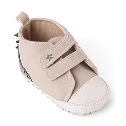 Cute Walk by Babyhug Velcro Closure Booties with Crocodile Applique - White