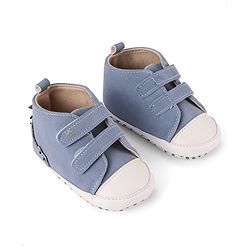 Cute Walk by Babyhug Velcro Closure Booties with Crocodile Applique - Light Blue