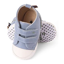 Cute Walk by Babyhug Velcro Closure Booties with Crocodile Applique - Light Blue