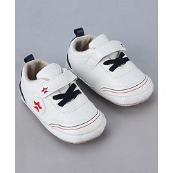 Cute Walk by Babyhug Velcro Closure Booties With Lace Detailing - White