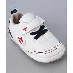 Cute Walk by Babyhug Velcro Closure Booties With Lace Detailing - White