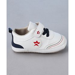 Cute Walk by Babyhug Velcro Closure Booties With Lace Detailing - White