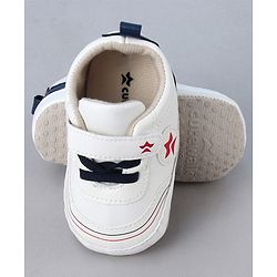 Cute Walk by Babyhug Velcro Closure Booties With Lace Detailing - White