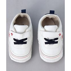 Cute Walk by Babyhug Velcro Closure Booties With Lace Detailing - White