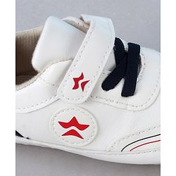 Cute Walk by Babyhug Velcro Closure Booties With Lace Detailing - White