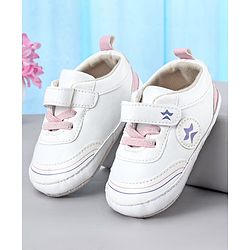 Cute Walk by Babyhug Velcro Closure Booties With Lace Detailing - Pink