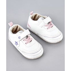 Cute Walk by Babyhug Velcro Closure Booties With Lace Detailing - Pink