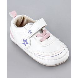 Cute Walk by Babyhug Velcro Closure Booties With Lace Detailing - Pink