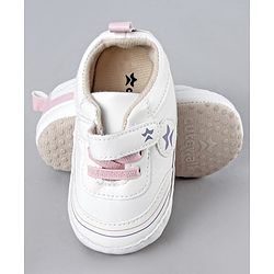 Cute Walk by Babyhug Velcro Closure Booties With Lace Detailing - Pink