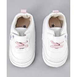 Cute Walk by Babyhug Velcro Closure Booties With Lace Detailing - Pink