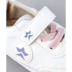 Cute Walk by Babyhug Velcro Closure Booties With Lace Detailing - Pink
