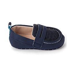 Cute Walk by Babyhug Slip On Solid Color Booties - Navy Blue
