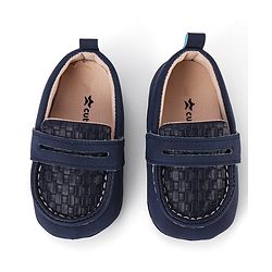 Cute Walk by Babyhug Slip On Solid Color Booties - Navy Blue