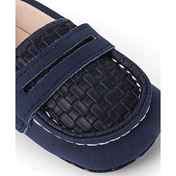 Cute Walk by Babyhug Slip On Solid Color Booties - Navy Blue