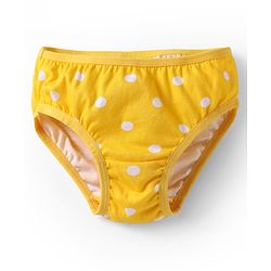 Babyhug 100% Cotton Knit Panties with Floral & Polka Dots Print Pack of 3 - Yellow Pink & White