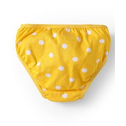 Babyhug 100% Cotton Knit Panties with Floral & Polka Dots Print Pack of 3 - Yellow Pink & White